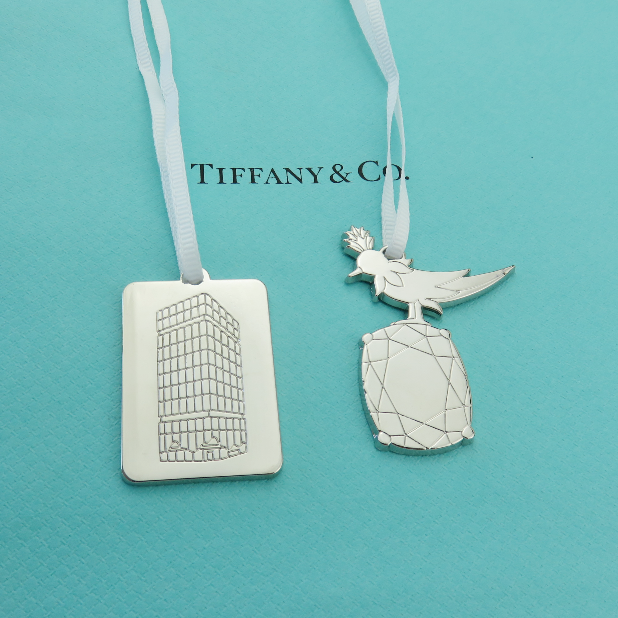 Tiffany & Co. Ginza Exclusive Charms Building Tag + Bird on a Rock Set of 2