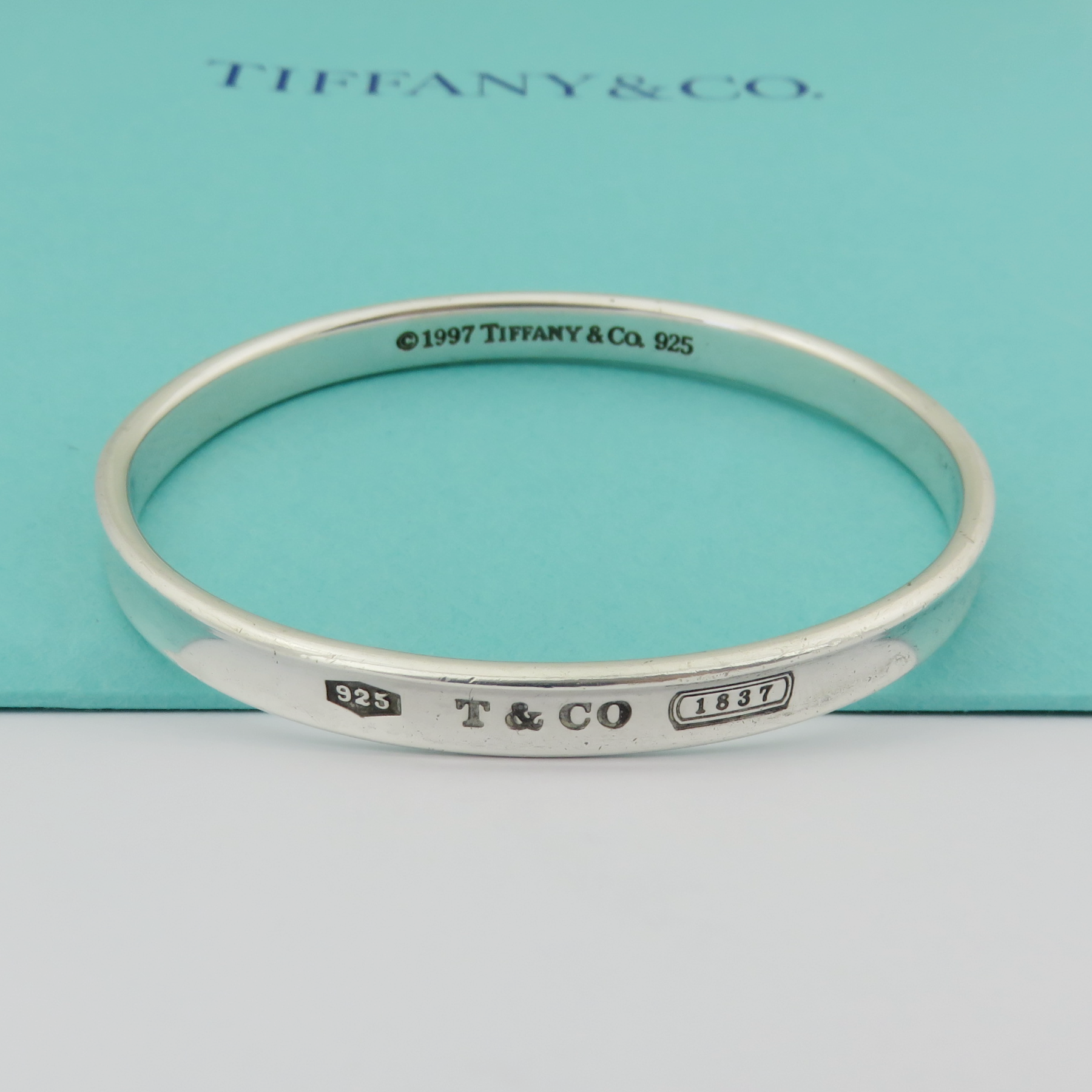 TIFFANY & CO 925 Sterling Silver 1837 Bangle Bracelet