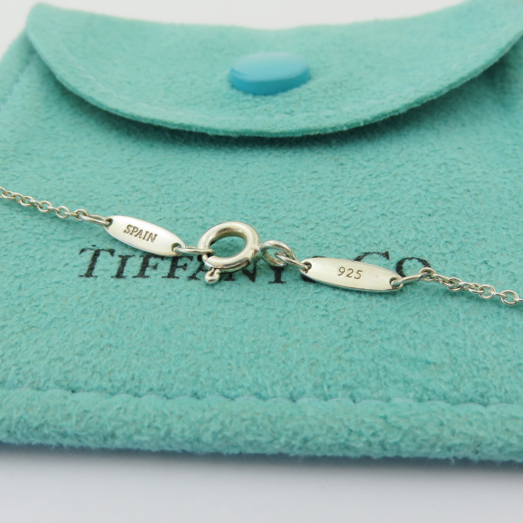 TIFFANY & CO 925 Sterling Silver Diamonds By The Yard Pendant Necklace