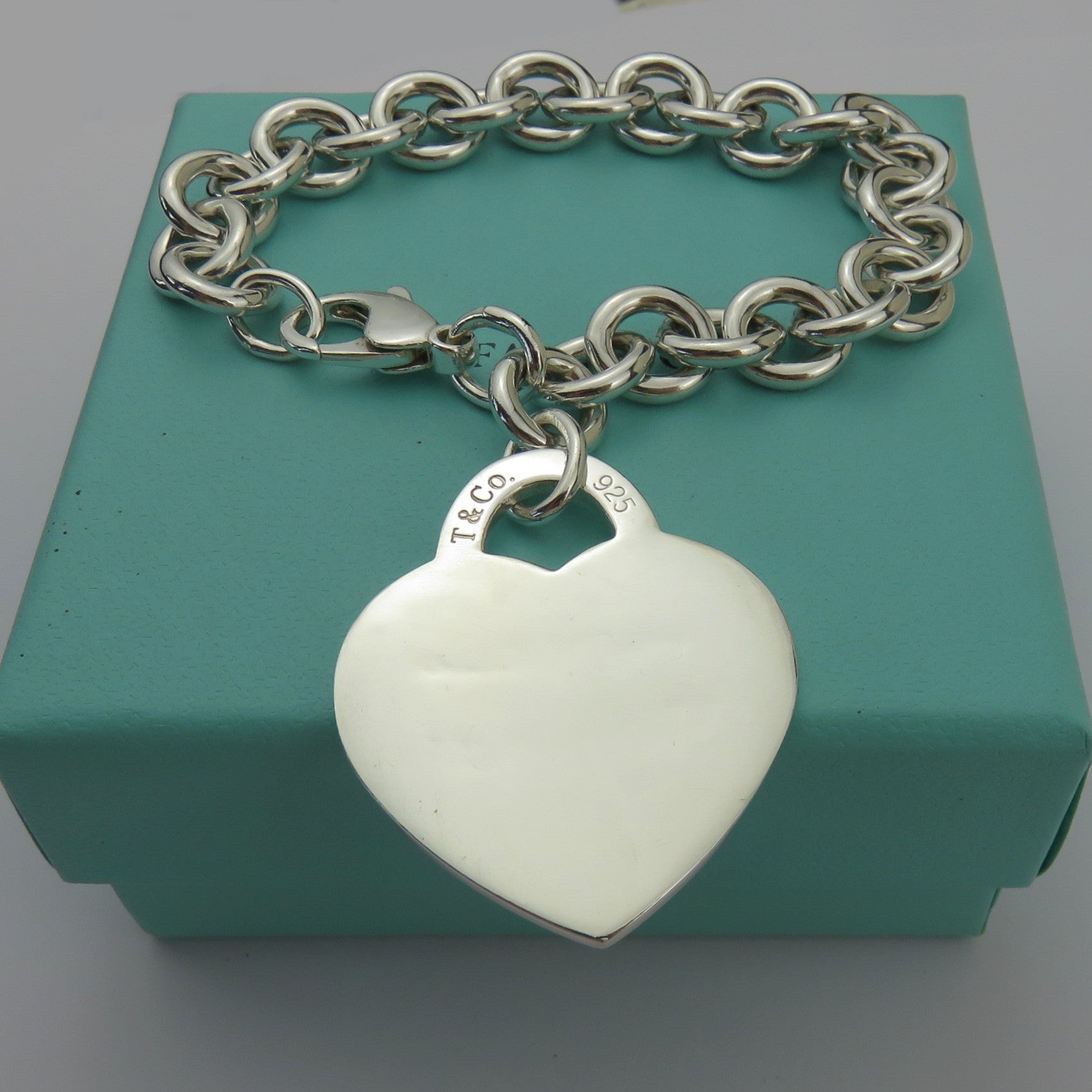 TIFFANY & CO Return to Tiffany Extra Large Heart 925 Sterling Silver Bracelet