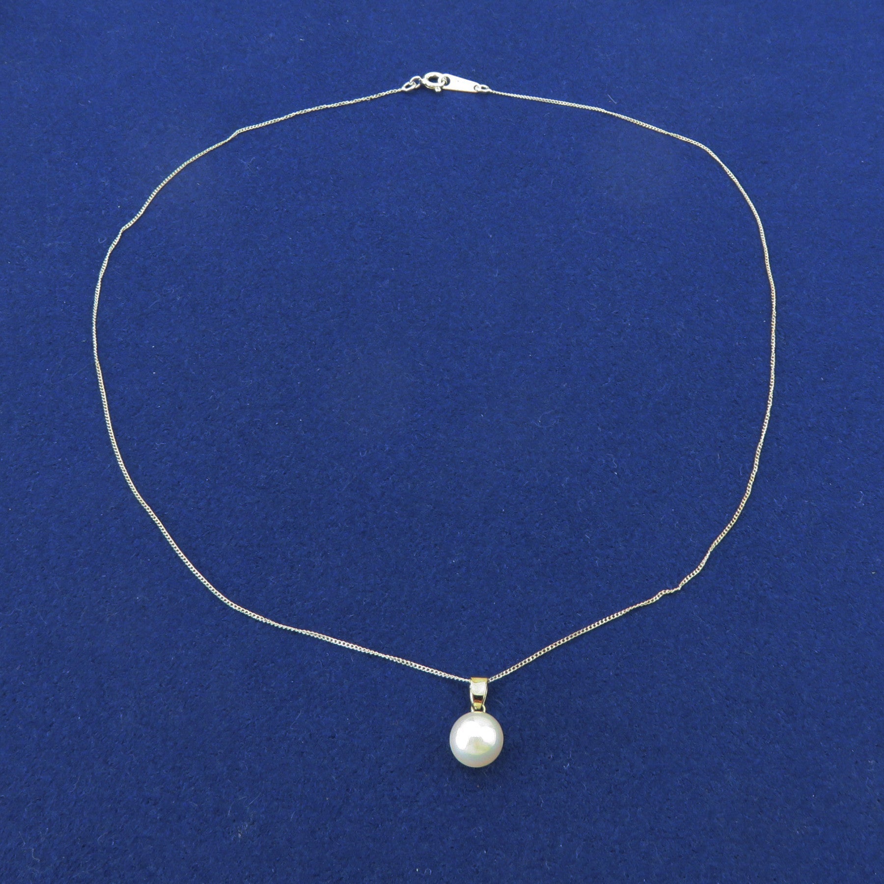 Mikimoto K18 White Gold 7.7mm Akoya Pearl Solitaire Pendant Charm