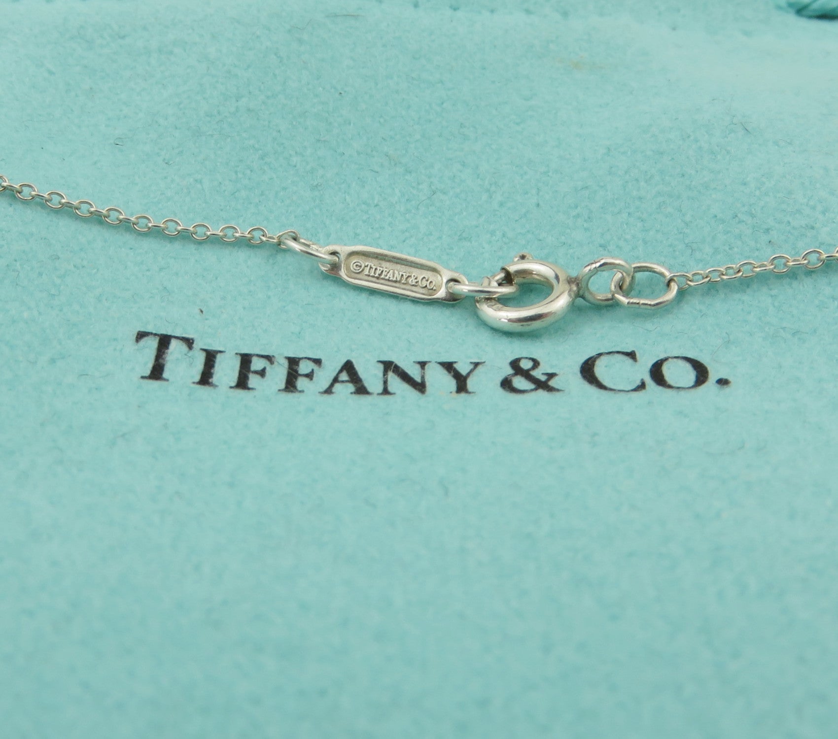 TIFFANY & CO 925 Sterling Silver 1837 Interlocking Circles Pendant Necklace