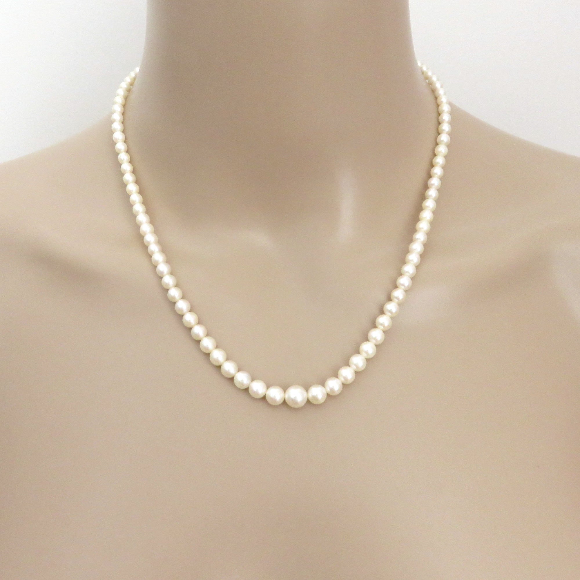 Mikimoto 925 Sterling Silver Four Leaf Clover Akoya Pearl Necklace 40cm