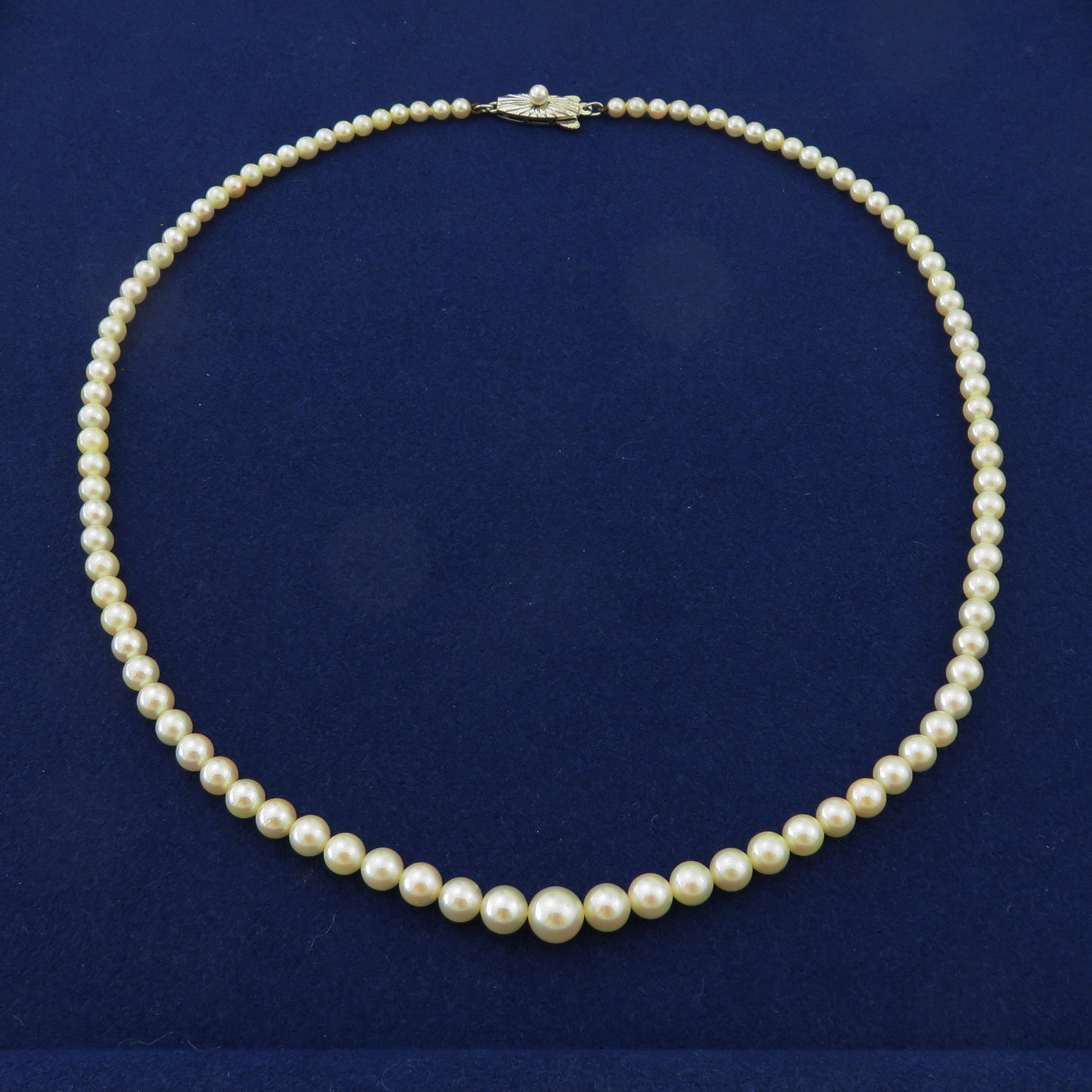 Mikimoto 925 Sterling Silver Four Leaf Clover Akoya Pearl Necklace 40cm
