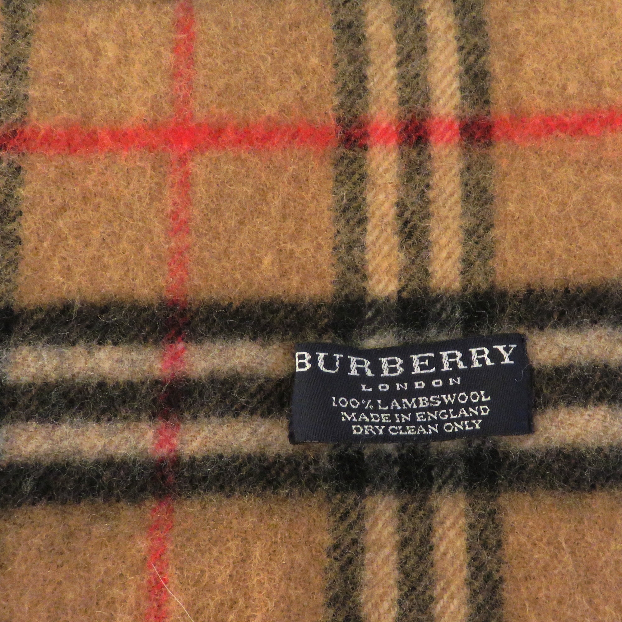 Burberry Archive Beige Check Lambswool Scarf Made in England Unisex