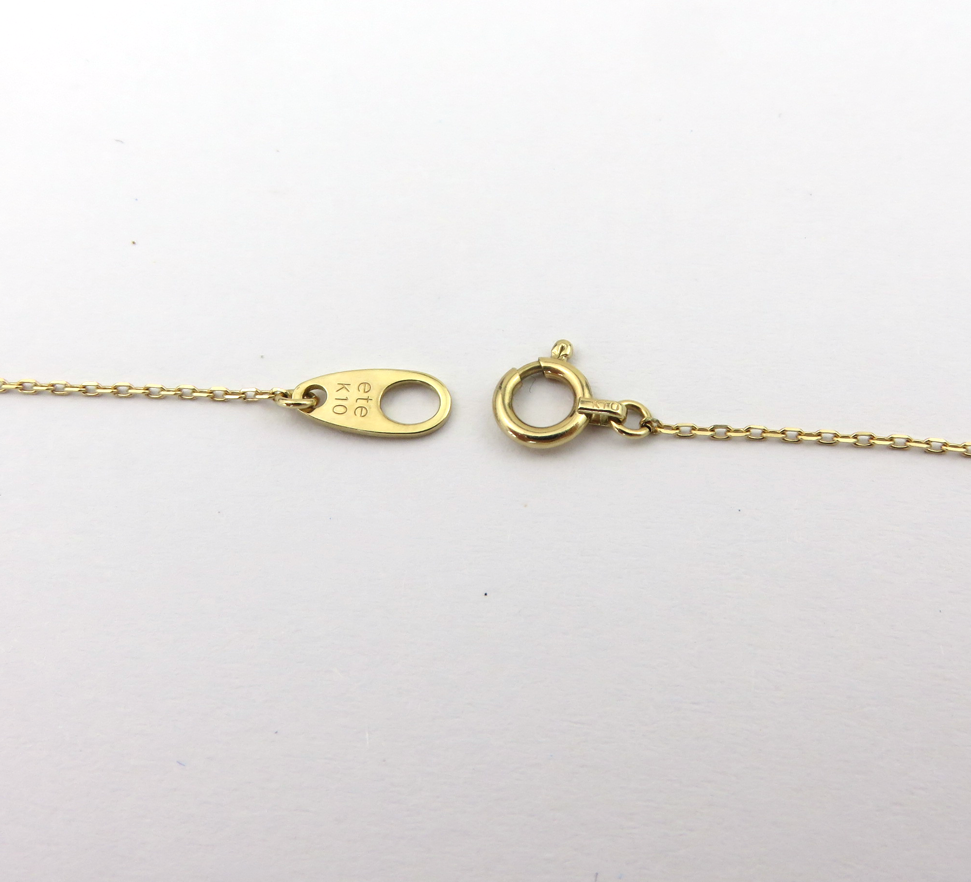 ete 10K Yellow Gold 5 Pearl Bar Necklace 38cm K10 YG Japan Designer Jewelry