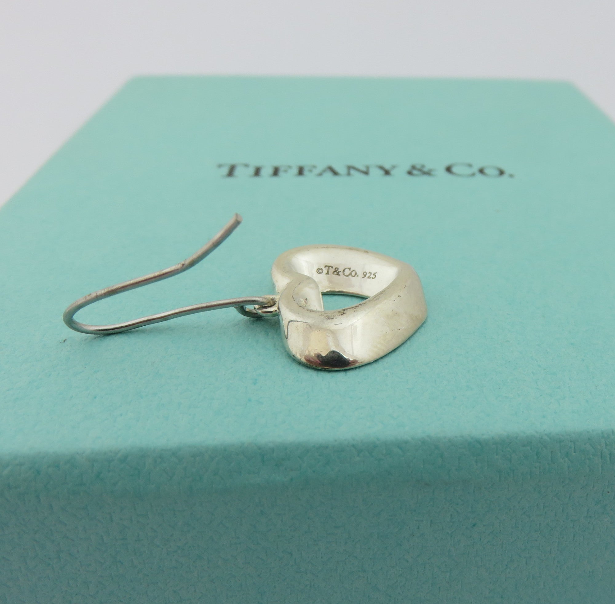 TIFFANY & CO 925 Sterling Silver Teardrop Dangle Earrings Authentic