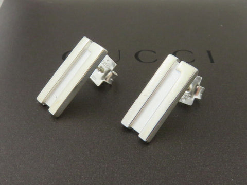 Gucci Sterling Silver G Logo Stud Earrings