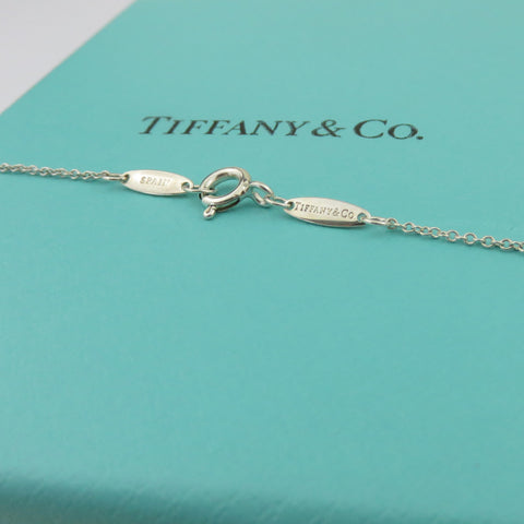 TIFFANY & CO 925 Sterling Silver Diamonds By The Yard Pendant Necklace with Box
