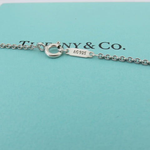 TIFFANY & CO 925 Silver Mother of Pearl Return to Tiffany Double Heart Necklace