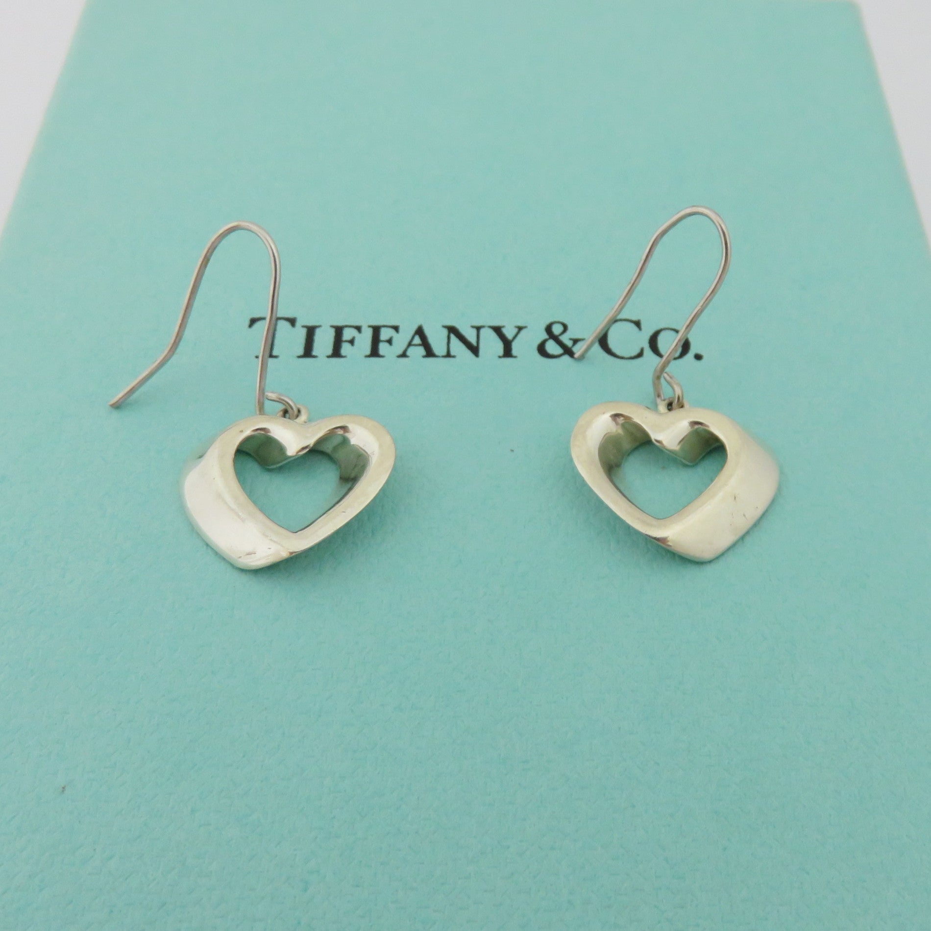 TIFFANY & CO 925 Sterling Silver Teardrop Dangle Earrings Authentic