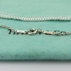 TIFFANY & CO 925 Sterling Silver Medium Open Heart Pendant Necklace with Pouch