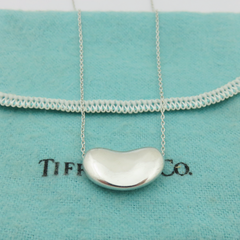 TIFFANY & CO 925 Sterling Silver Large Bean Pendant Necklace
