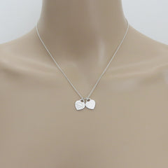 TIFFANY & CO 925 Sterling Silver Return to Tiffany Mini Double Heart Necklace