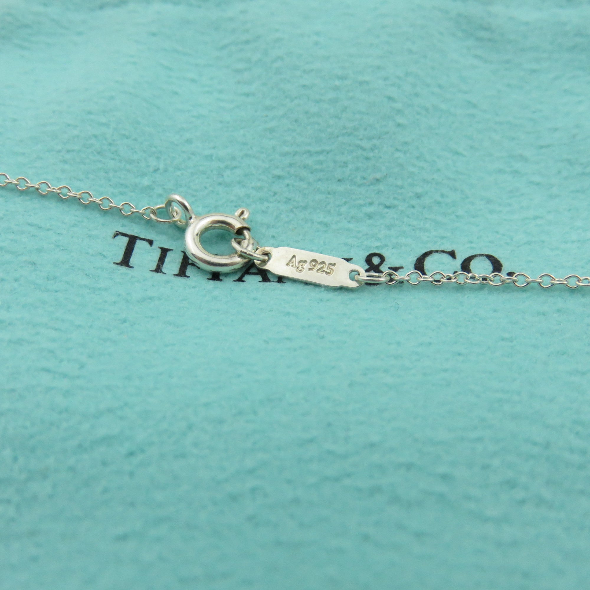 TIFFANY & CO 925 Sterling Silver 1837 Circle Pendant Necklace with Pouch