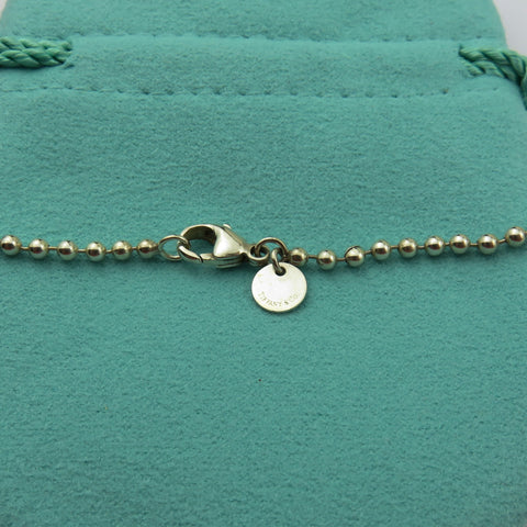 TIFFANY & CO 925 Silver Return to Tiffany Heart Tag Long Beaded Chain Necklace