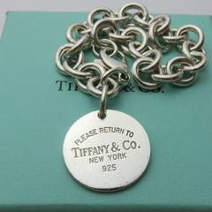 TIFFANY & CO 925 Silver Return to Tiffany Round Bold Link Bracelet with Box