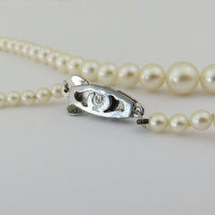 Mikimoto 925 Sterling Silver Four Leaf Clover Akoya Pearl Necklace 40cm