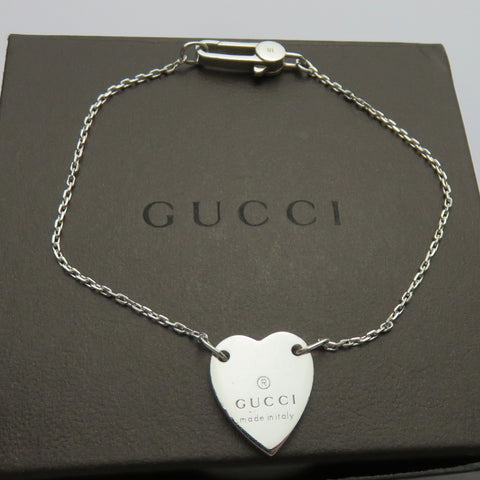 Gucci 925 Sterling Silver Trademark Heart Bracelet