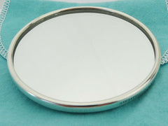 TIFFANY & CO 925 Silver Plate Ribbon Compact Makeup Mirror Very Good Condition