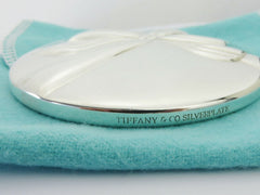 TIFFANY & CO 925 Silver Plate Ribbon Compact Makeup Mirror Very Good Condition