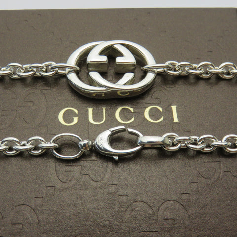 Gucci 925 Sterling Silver Interlocking G Oval Link Unisex Pendant Necklace