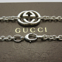 Gucci 925 Sterling Silver Interlocking G Oval Link Unisex Pendant Necklace