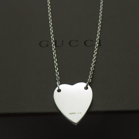 Gucci 925 Sterling Silver Trademark Heart Pendant Necklace Made in Italy