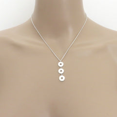 TIFFANY & CO 925 Sterling Silver 1837 Triple Drop Circle Pendant Necklace w/ Box