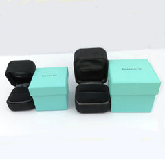 TIFFANY and CO Black Suede Ring Boxes (Large & Small) + Blue Boxes Empty