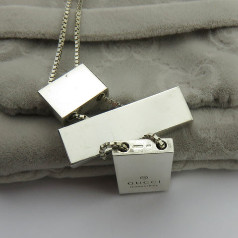 Gucci 925 Sterling Silver Large Cross Unisex Pendant Necklace with Pouch