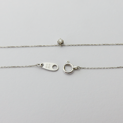 ete 10K White Gold Diamond Solitaire Pendant Necklace Japan Designer