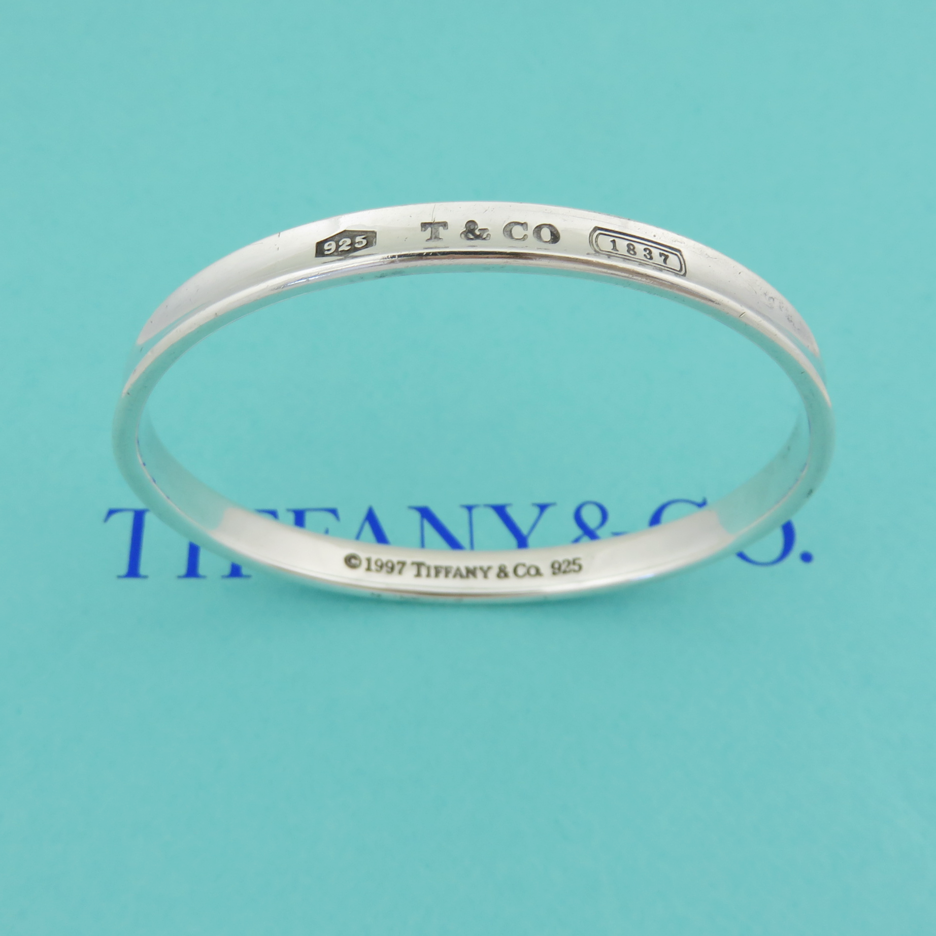 TIFFANY & CO 925 Sterling Silver 1837 Bangle Bracelet 