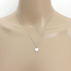 TIFFANY & CO 925 Silver Return to Tiffany Mini Heart Lock Pendant Necklace