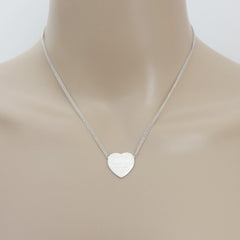 TIFFANY & CO 925 Silver Return to Tiffany Heart Tag Double Chain Necklace