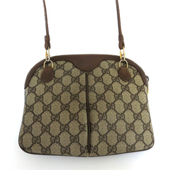 GUCCI Vintage Brown GG Monogram Canvas Leather Small Cross Body Clutch Bag 2Way