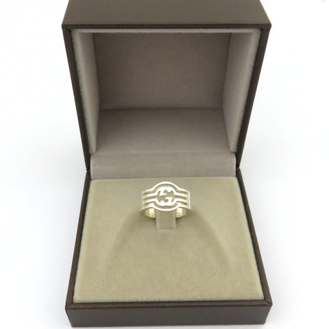 GUCCI 925 Sterling Silver Interlocking G Ring Size 5.75 with Box