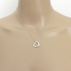 TIFFANY & CO Sterling Silver Small Open Heart Pendant Necklace RRP AU$ 765