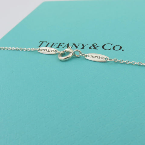 TIFFANY & CO 925 Silver Diamonds By The Yard Pendant Necklace w/ Pouch Box