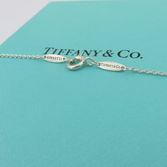 TIFFANY & CO 925 Silver Diamonds By The Yard Pendant Necklace w/ Pouch Box