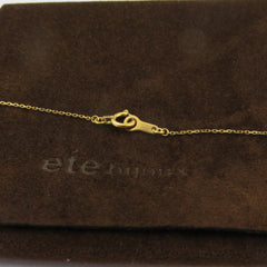 Authentic ETE 18K Yellow Gold 0.06ct Diamond Solitaire Pendant Necklace w/ Pouch