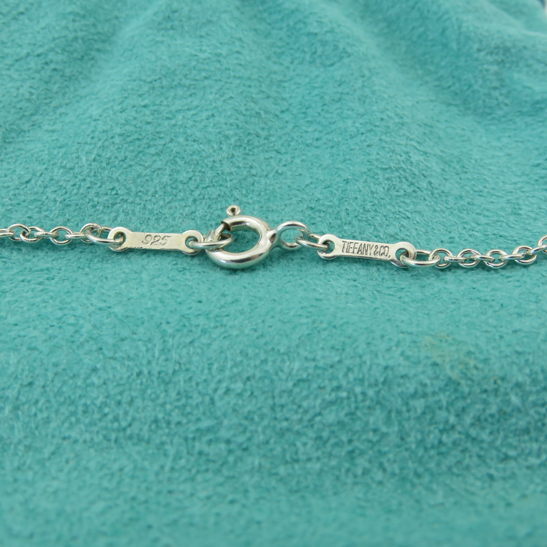 TIFFANY & CO 925 Sterling Silver Three 3 Open Heart Pendant Necklace