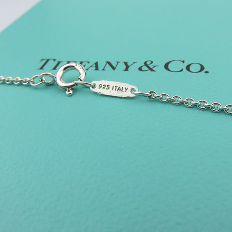 TIFFANY & CO 925 Sterling Silver 1837 Triple Drop Circle Pendant Necklace w/ Box