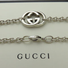 Gucci 925 Sterling Silver Interlocking G Oval Link Unisex Pendant Necklace