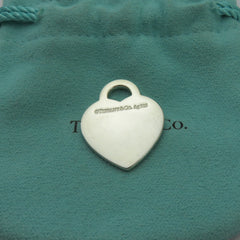 TIFFANY & CO 925 Silver Red Enamel Border Return to Tiffany Medium Heart Charm 