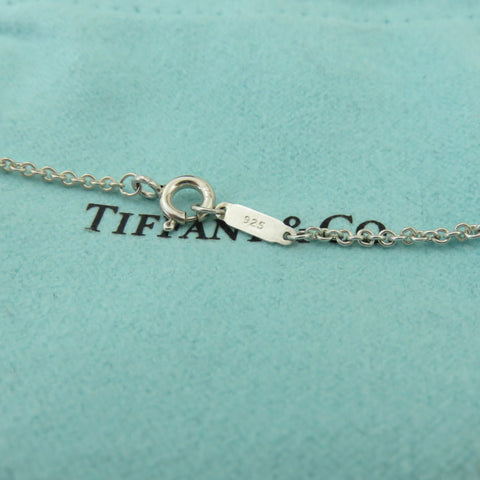 TIFFANY & CO 925 Silver Mother of Pearl Return to Tiffany Double Heart Necklace