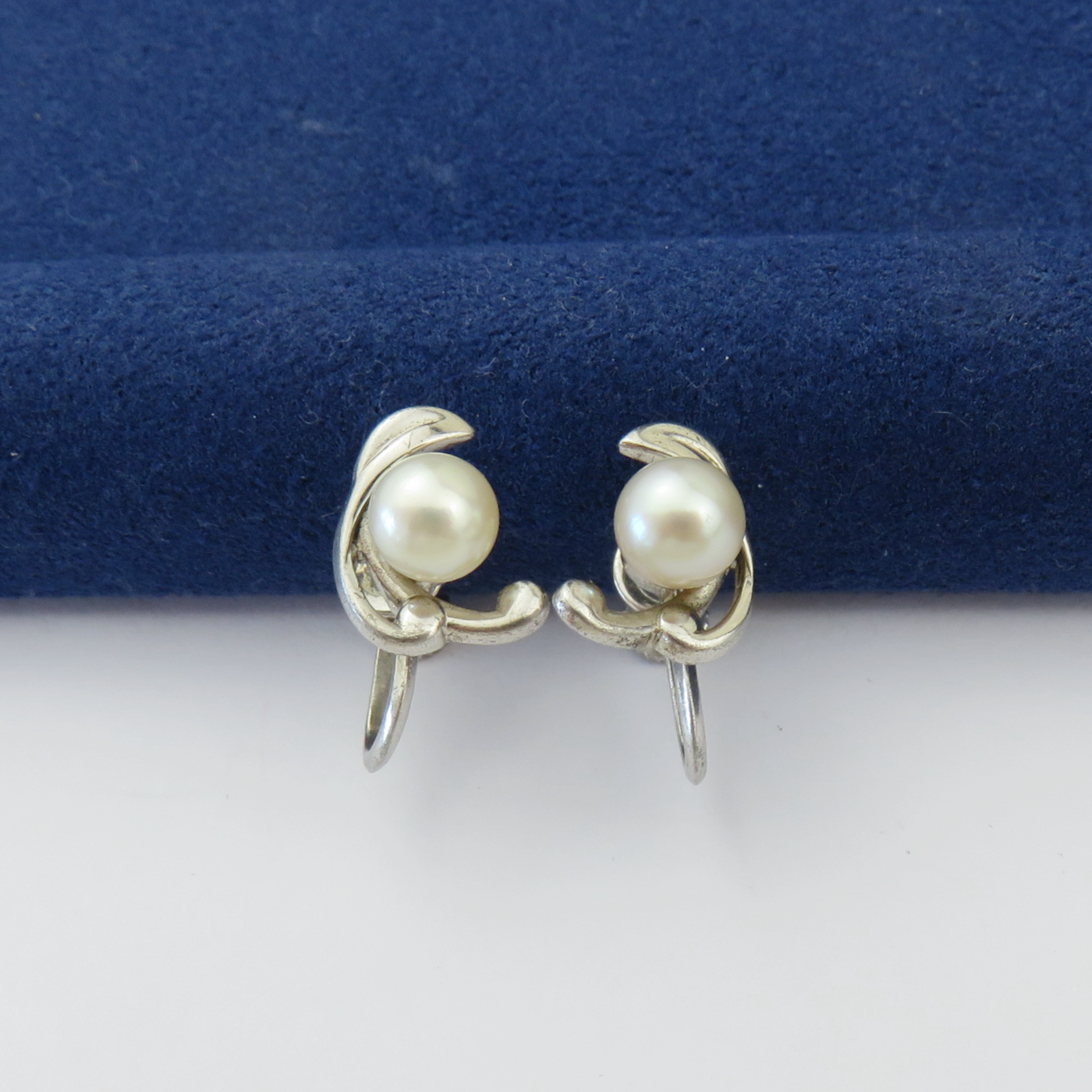 Vintage Japanese 6.2mm Akoya Pearl Sterling Silver Screw On Earrings