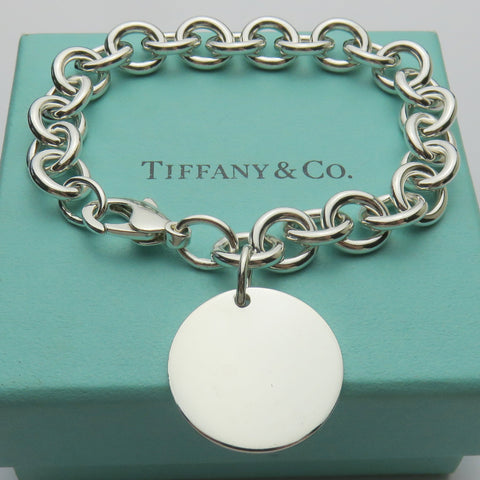 TIFFANY & CO 925 Silver Return to Tiffany Round Bold Link Bracelet with Box