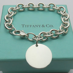 TIFFANY & CO 925 Silver Return to Tiffany Round Bold Link Bracelet with Box