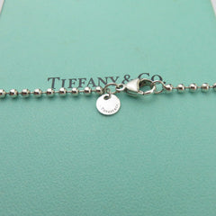 TIFFANY & CO 925 Silver Return to Tiffany Heart Tag Long Beaded Chain Necklace